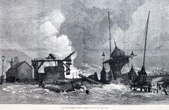 Storm-of-1877-destroying-the-front-of-Hastings-Pier.